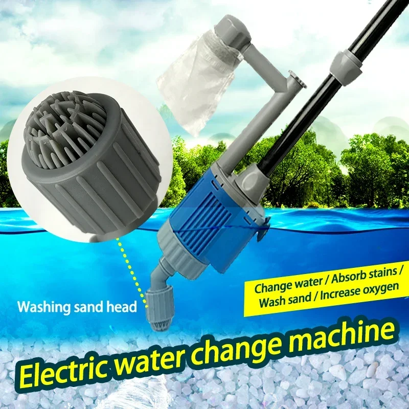 

Sand Washing/filtration/water Change 3 In 1 Fish Tank Cleaning Tool Fish Breeding Supplies Aquariums Accessories 110V/220V