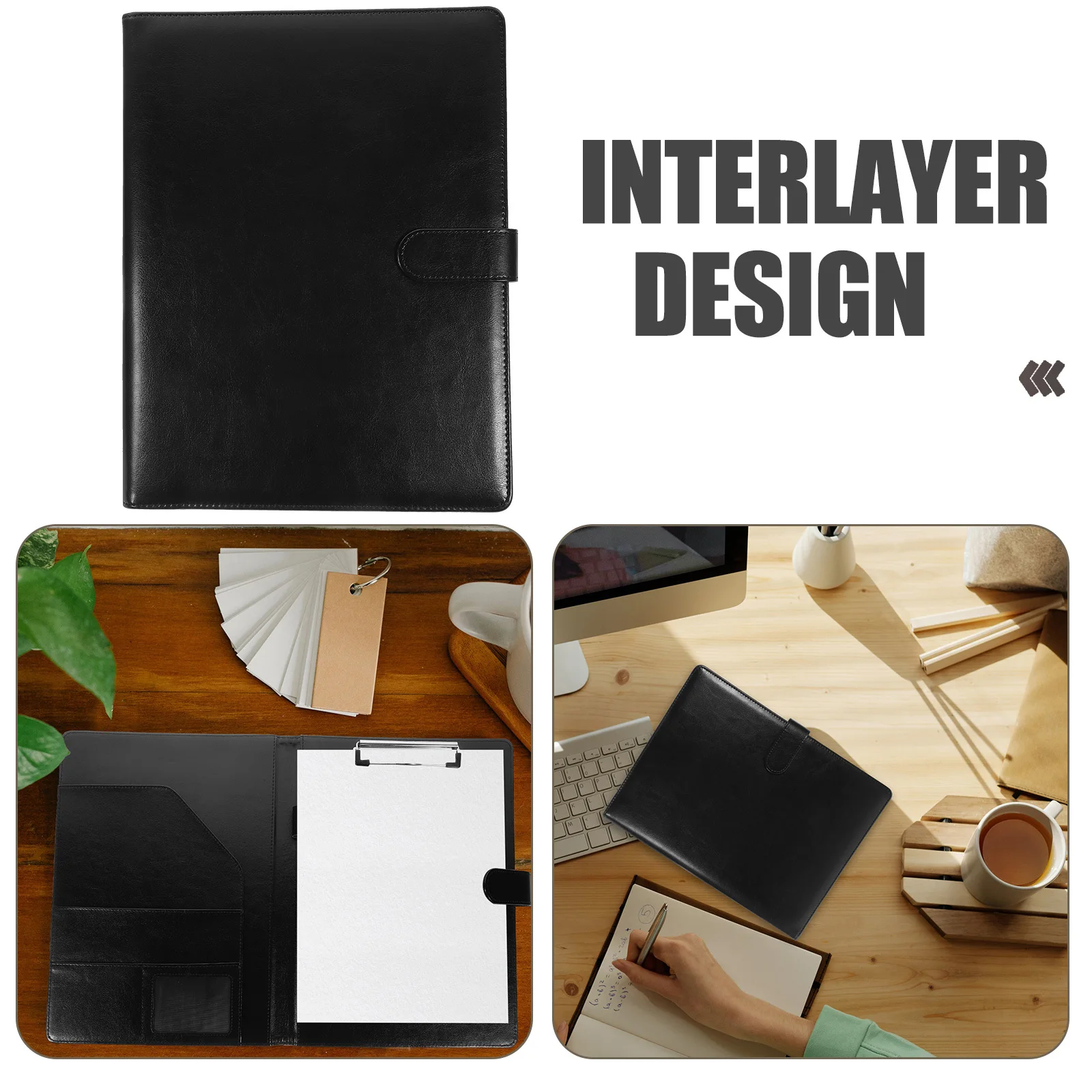 

Папка для файлов из искусственной кожи, магнитный органайзер из нержавеющей стали, офисное портфель, держатель для документов, слоты для визитных карточек, держатель для ручек