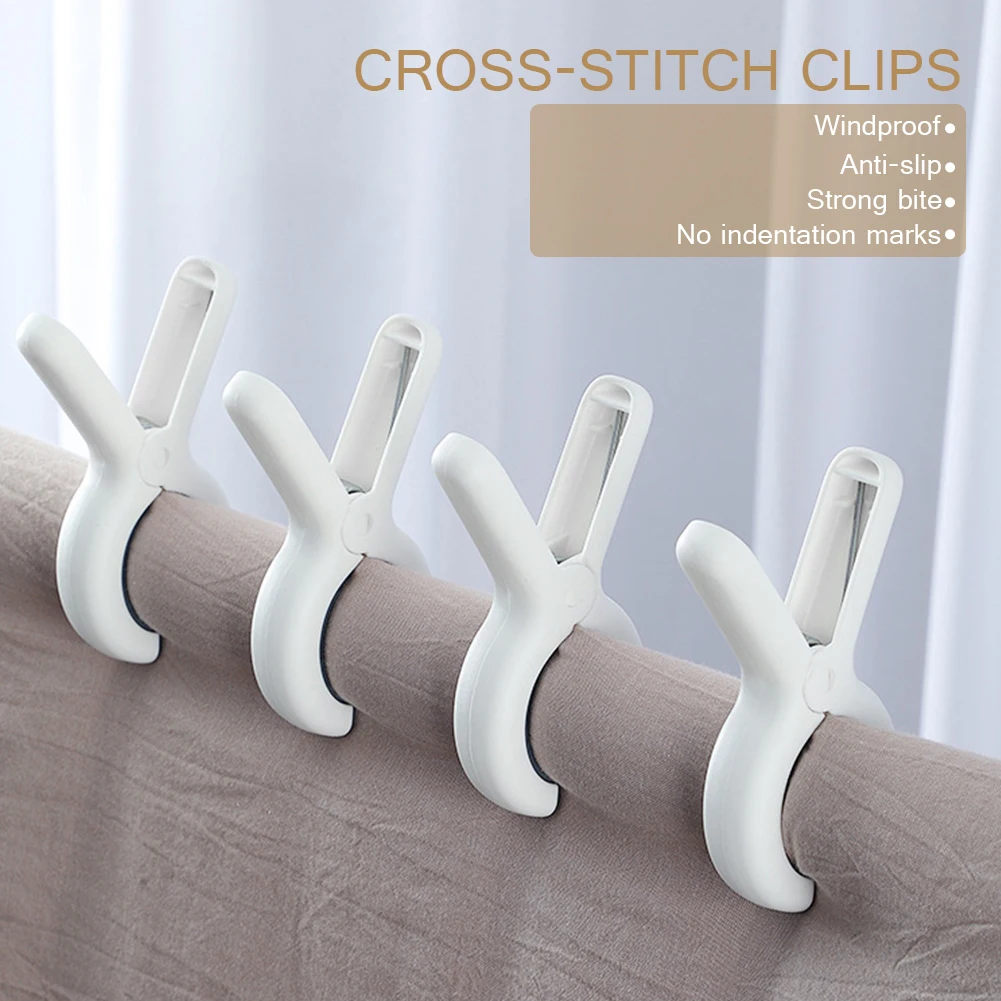 

2/4Pcs Needlework Fabric Holder Stitching Fabric Clamp Sewing Fabric Fastener Cross-Stitch Roll Fabric Grip for Quilting