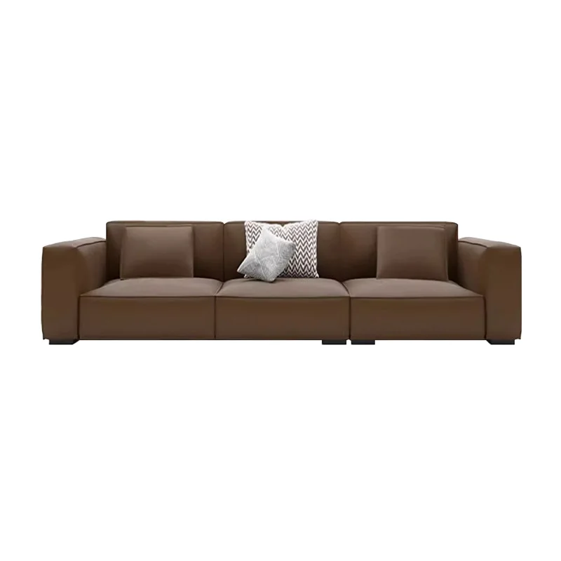 

Italian minimalist leather sofa, Nordic modern minimalist sofa in the living room
