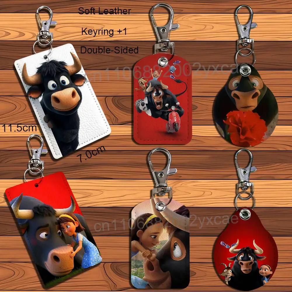 Large in size Ferdinand Leather Card Holder with Exquisite Keychain purpose Case for Metro ID Access Control Card Badge