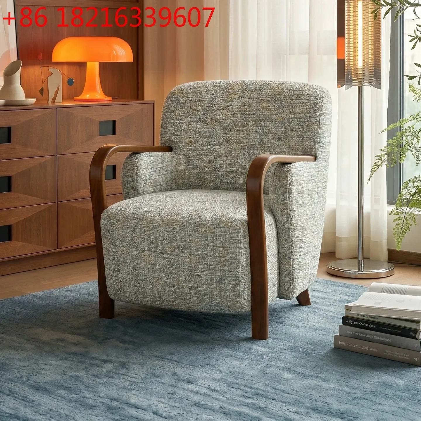 YAO retro printed fabric leisure chair small apartment simple medieval sofa chair home living room