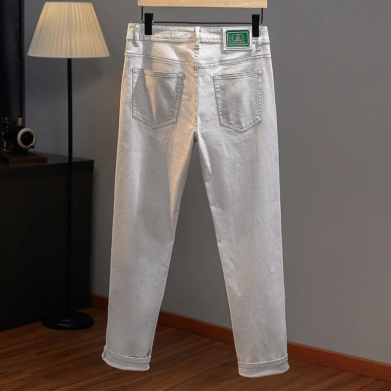 

2024 autumn new jeans men's Stretch Slim high-end casual light luxury and simplicity all-match mute trousers