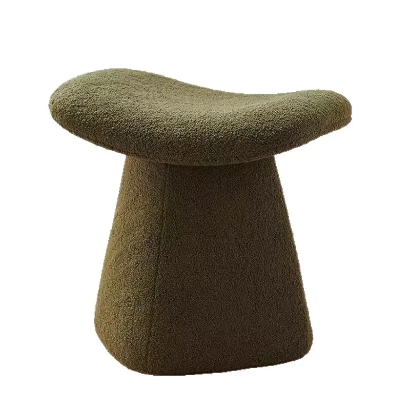 

Nordic light luxury, low stool fabric is simple, home creative makeup chair, lamb wool stool seat pier
