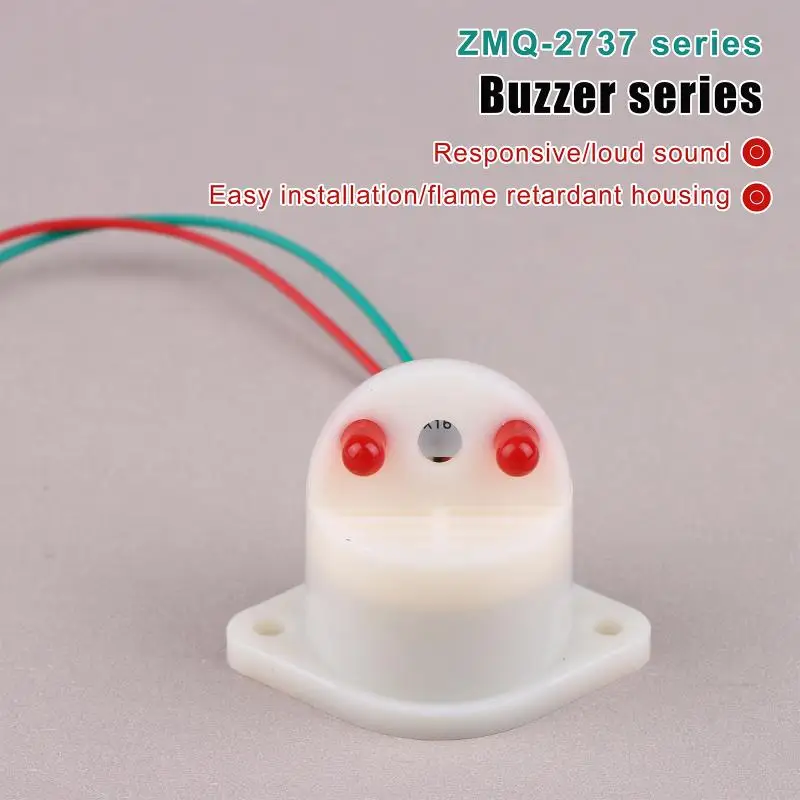 

Миниатюрный электронный звуковой и световой сигнализатор ZMQ-2737 DC6-24V IP54, звуковой сигнал тревоги от взлома, высокодецибельное предупредительное устройство