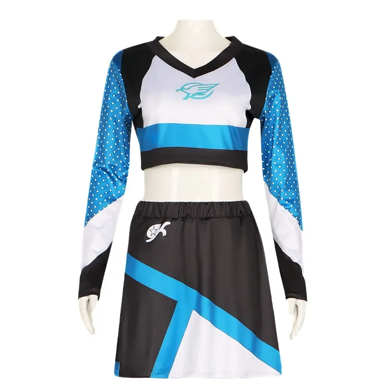 Movie TV Halloween Party Cosplay Costume Euphoria Cheerleading Uniform Top Skirt for Women Girl Performance Cloth