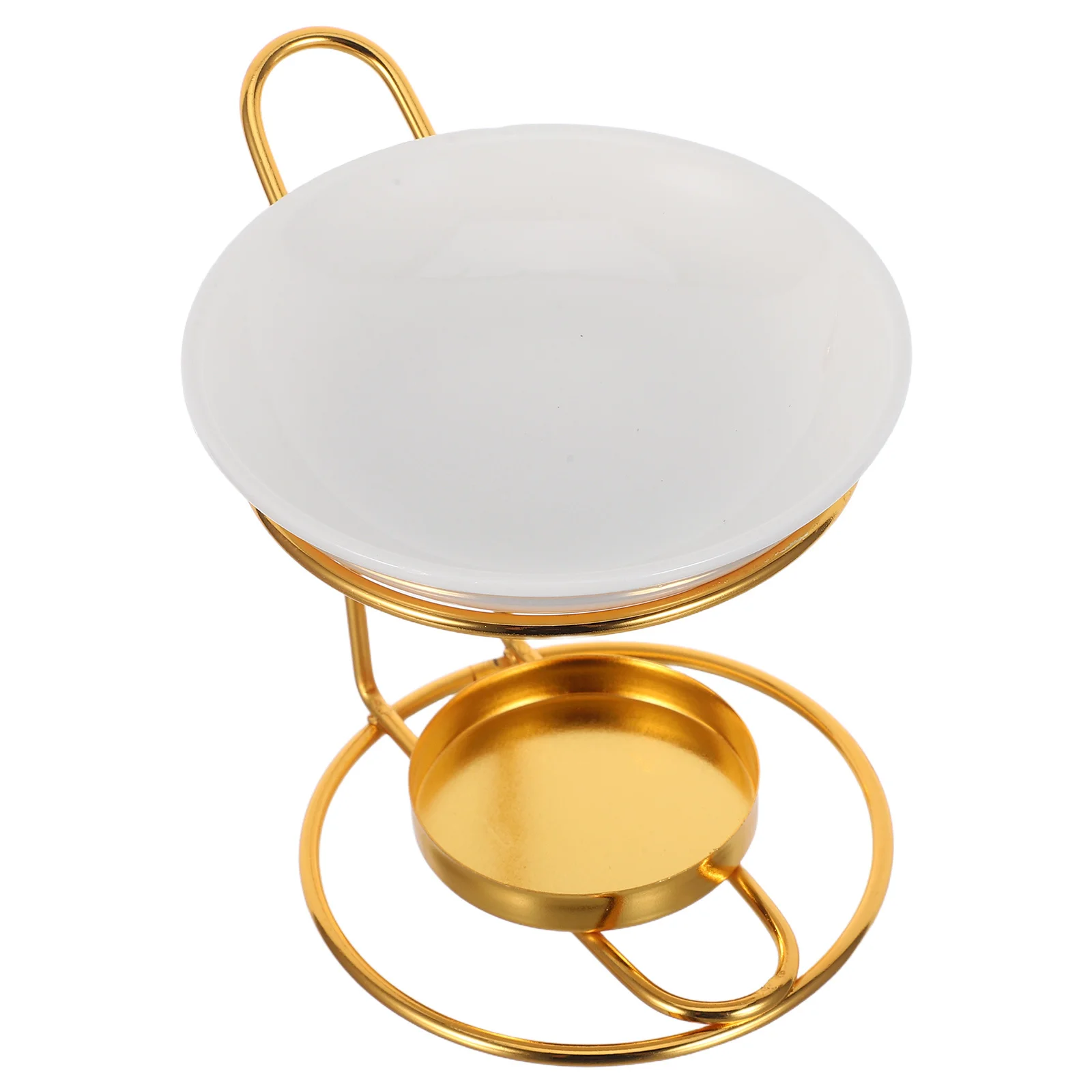 

Tabletop Oil Burner Ceramic Wax Melt Warmer with Metal Stand for Uniform Heating Scented Oil Diffuser Aromatherapy Relaxation