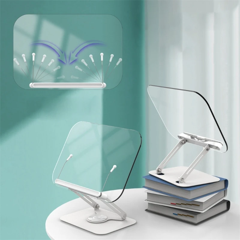 Multipurpose Reading Transparently Acrylic, Sturdy Tablet and Laptop Holder with Adjustable Viewing Angles