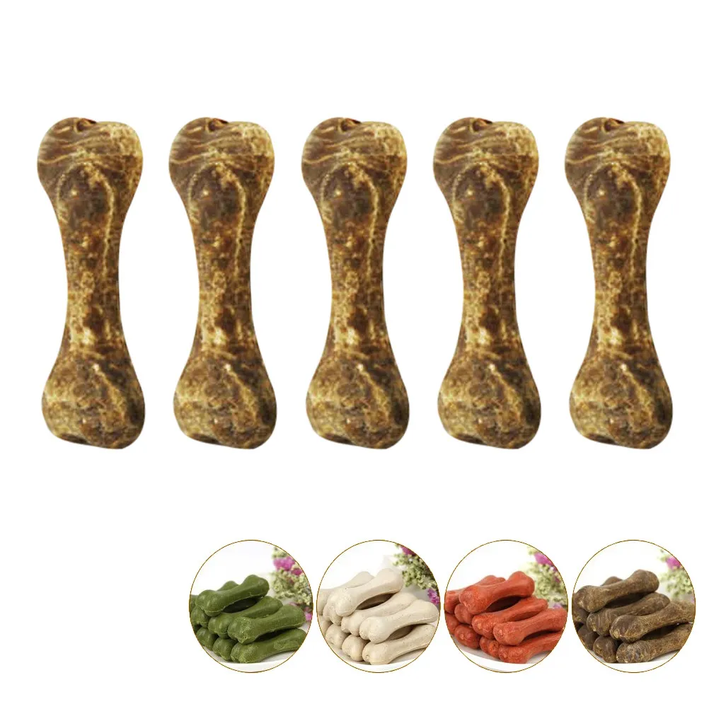 5Pcs Premium Dog Teething Bones for Puppies Chewing Training Dental Hygiene Gum Health Oral Muscle Exercise Bone Design Chew