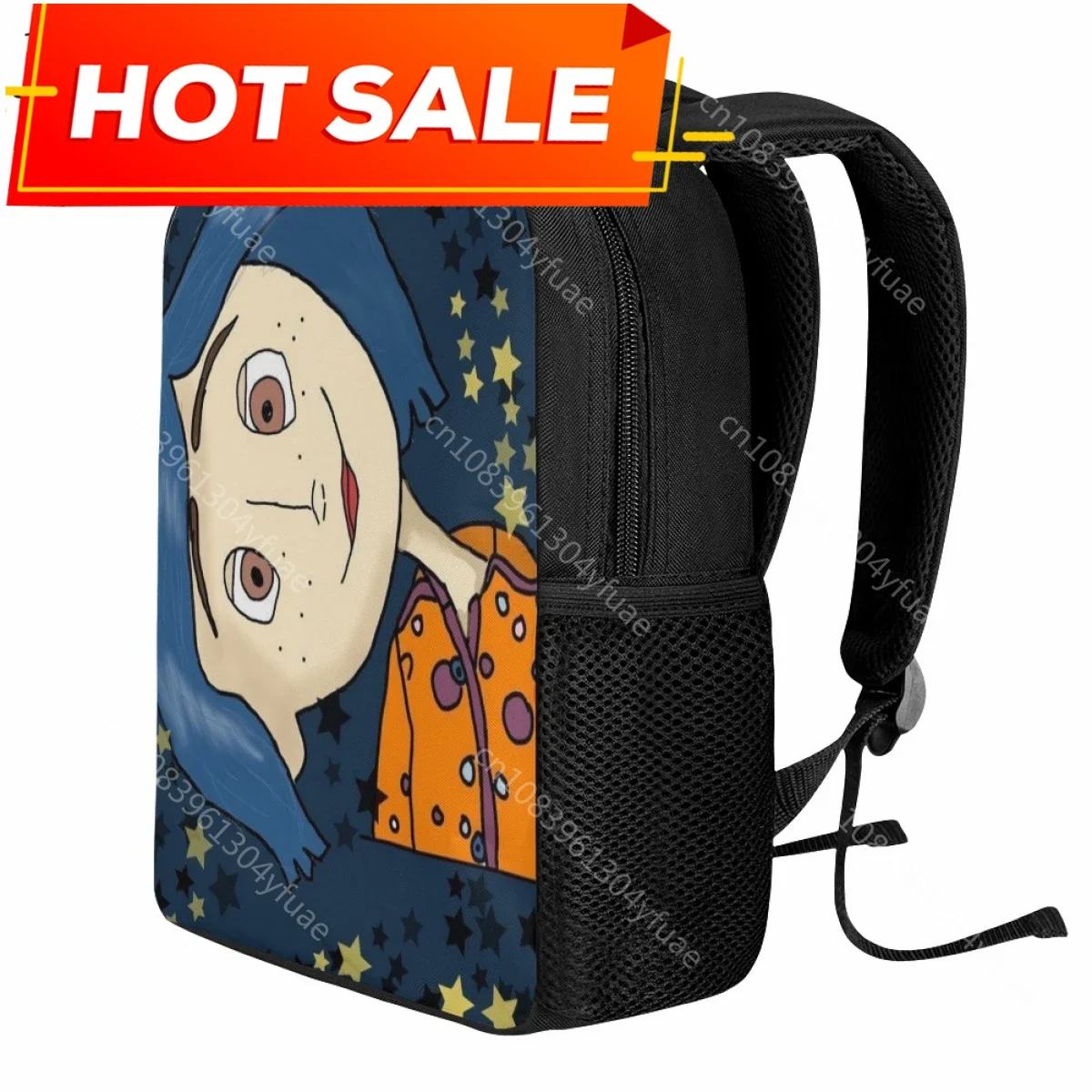 Cartoon Coraline Fluffy Print School Bag for Kids Practical Travel Backpack Children's School Lunch Bag Book Bags