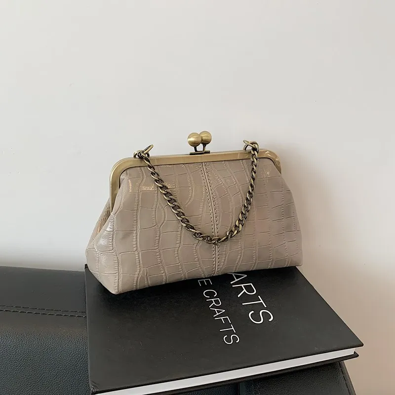 خمر قبلة قفل حقيبة كروسبودي نمط التمساح مساء مخلب محفظة بو الجلود حمل حقيبة للنساء العمل التسوق السفر #1