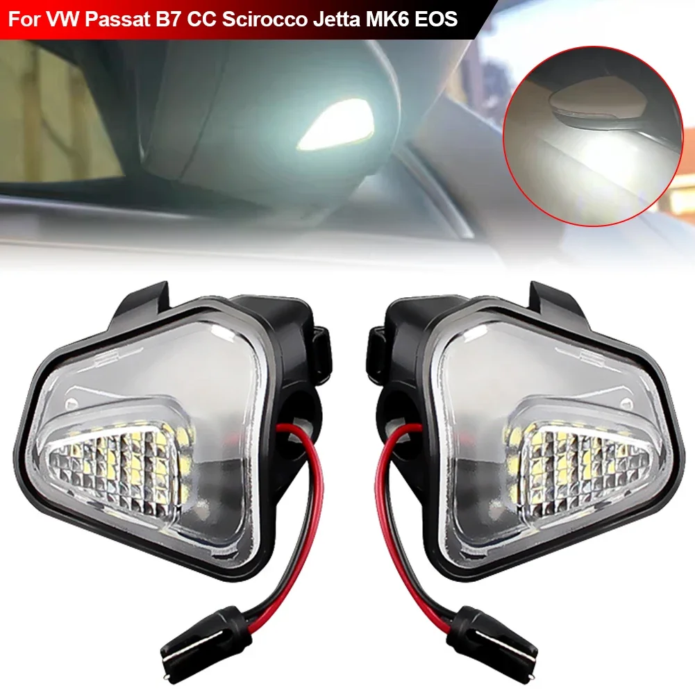 1 زوج Canbus الجانب مرآة البركة أضواء ل Volkswagen VW باسات B7 EOS CC شيروكو جيتا ترحيب مصباح مرآة ضوء ل باسات CC