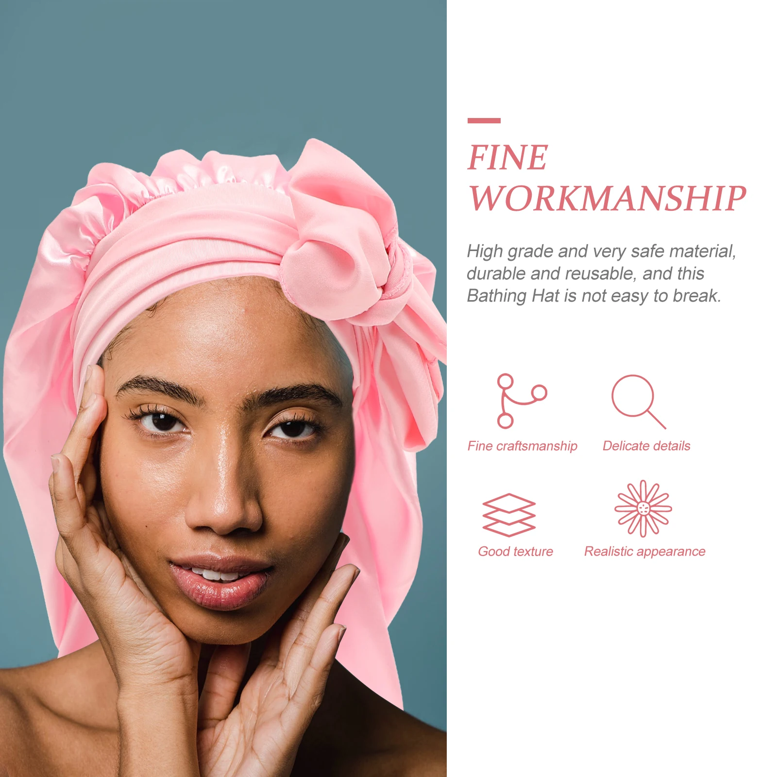 

Satin Bonnet Lightweight Breathable Hair Wrap Practical Female Delicate Sleep Cap Hair Wrap Elastic Long Life