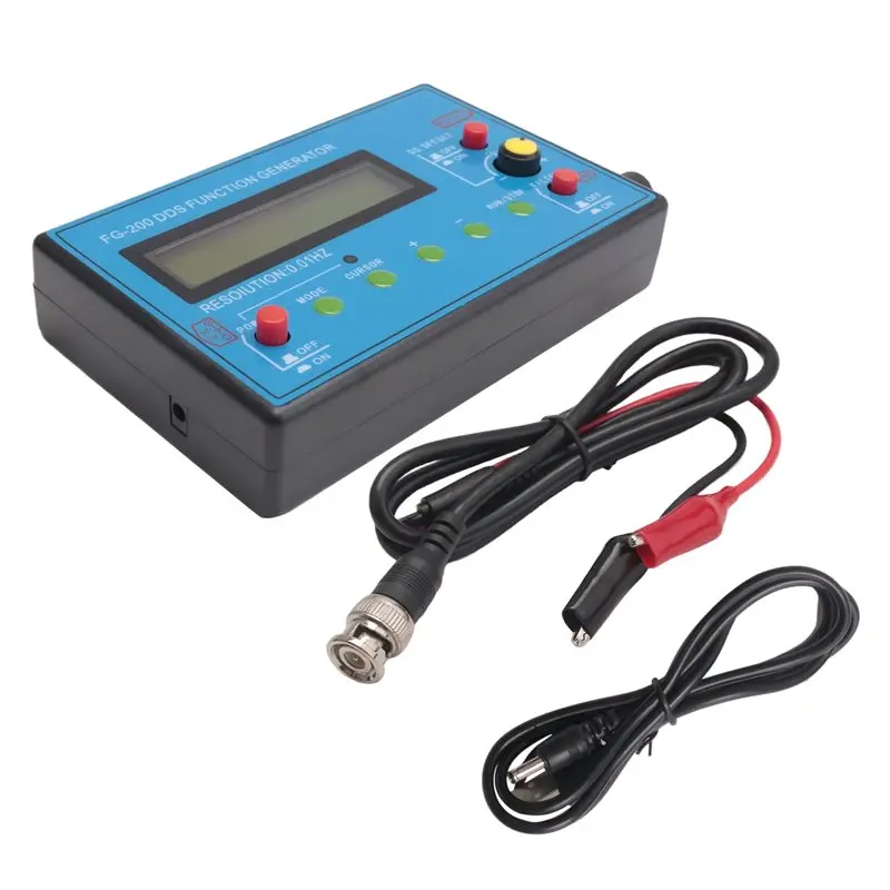 Stock Quantity FG-200 DDS Function Signal Generator Frequency Counter 0.01Hz -500Khz Signal Source Module Sine+Square+Sawtooth W