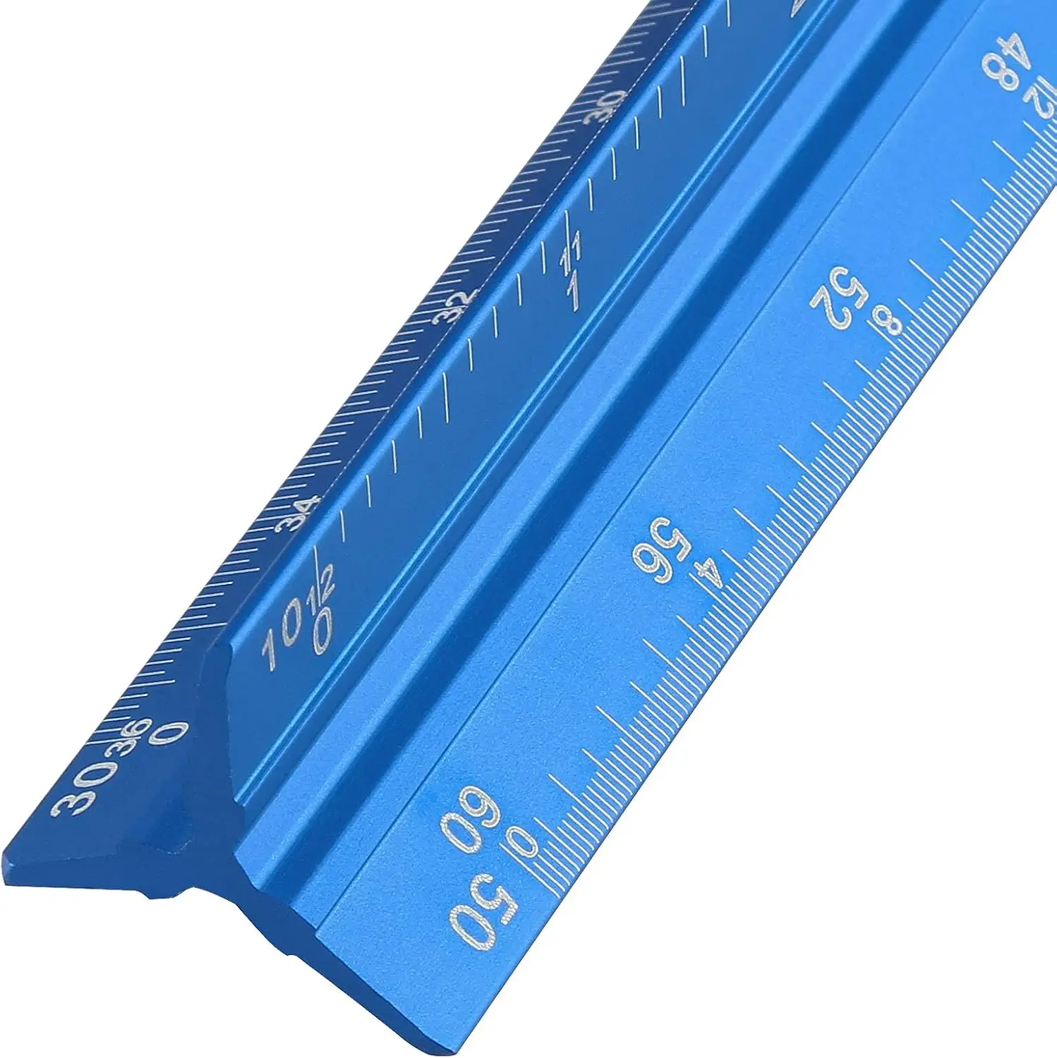 

Engineer Scale Ruler 12 Inch, Aluminum Laser-Etched Triangular Drafting Tool, Imperial Scale 1:10-1:60 for Civil Engineering