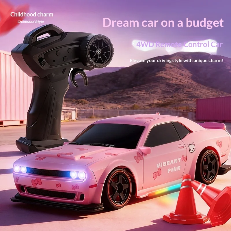 

Childhood Style Pink Remote Control Car 4WD Drift Hellcat Model Electric Toy Car For Girls Kids Birthday Gift