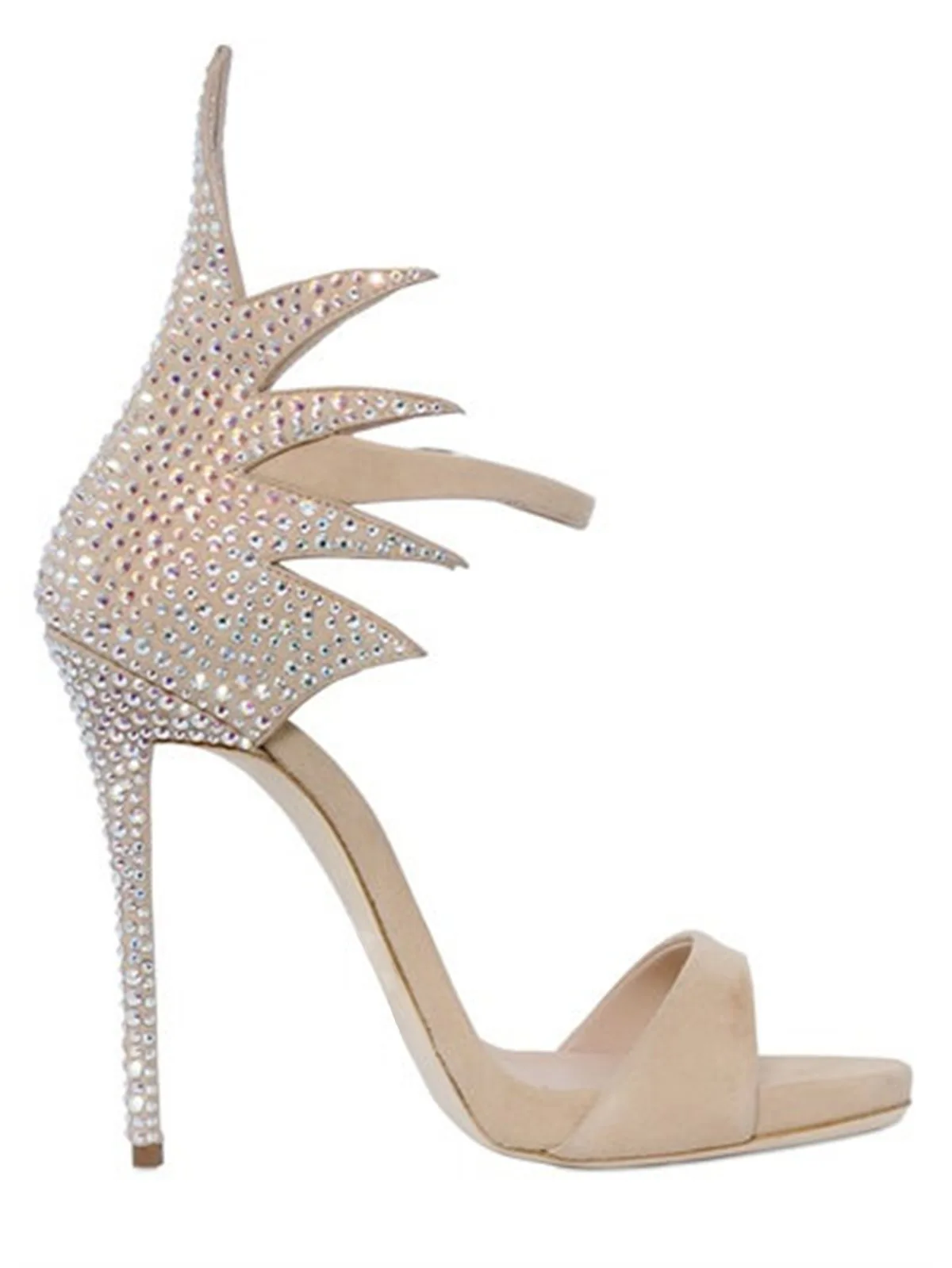 

Stiletto Open-Toe Buckle Sandals Suede Rhinestone High Heels Dinner Party Women's Shoes Sandalias Mujer Verano