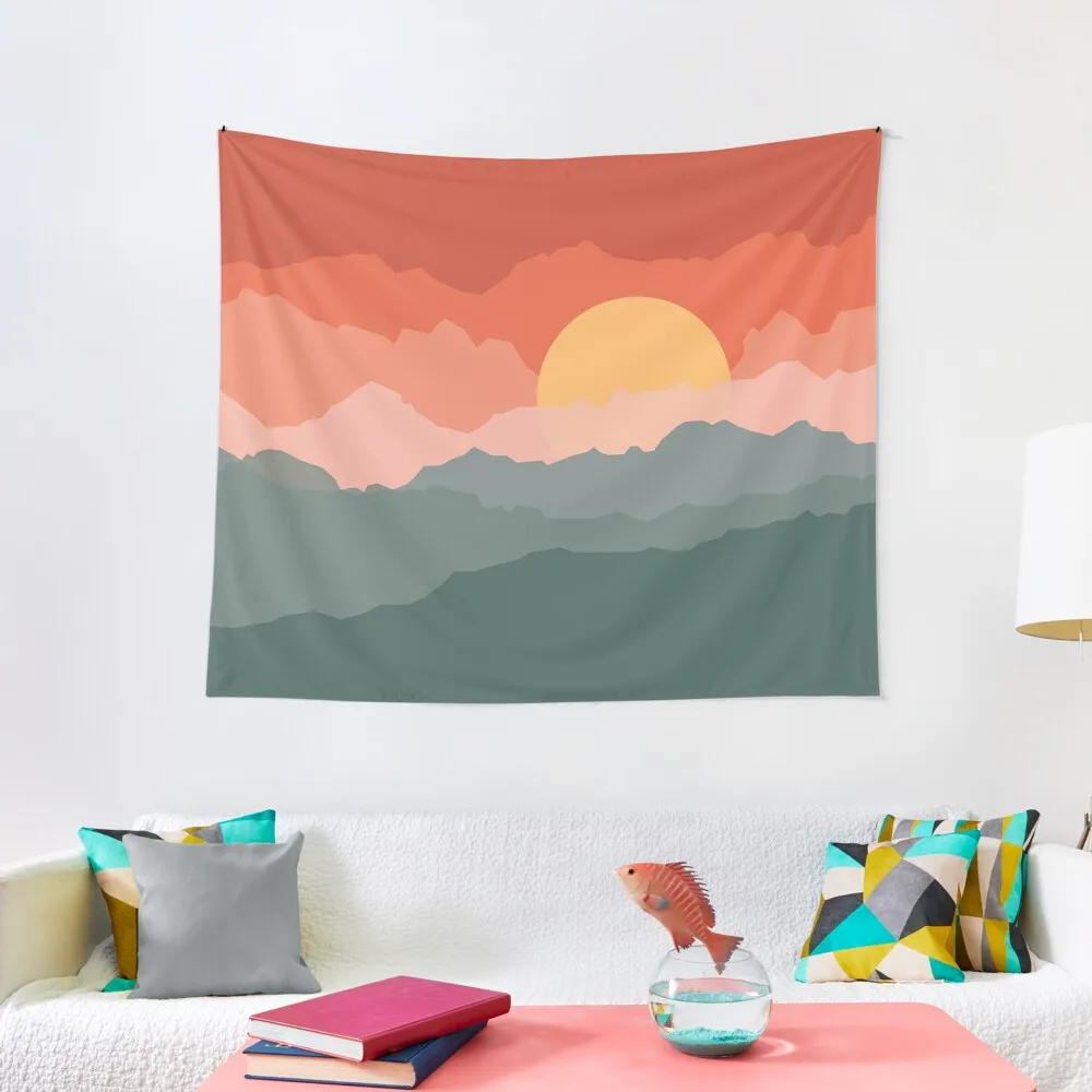 

Minimal abstract sunset mountains IV Tapestry Room Decoration Accessories Aesthetics For Room Wallpaper Bedroom Tapestry