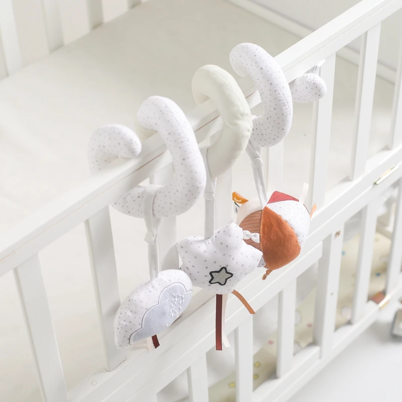 Baby Stroller Toys Cartoon Baby Bed Hanging Rattles and Mobiles for Babies Soft Disassembly Bed Winding Baby Toy 0 to 6 Months