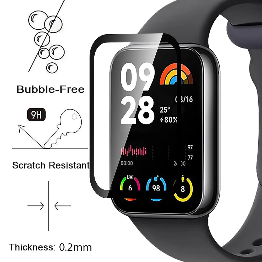 Xiaomi Mi Band 8pro用スクリーンプロテクター,湾曲した複合フィルム,ガラスなし,1/3/5ユニット