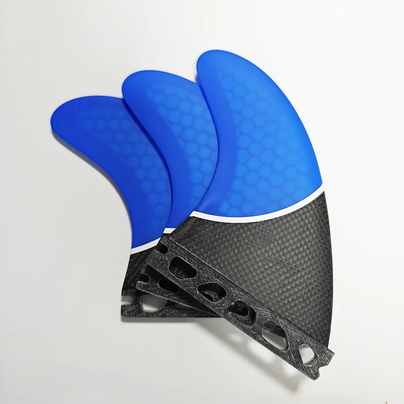 Surfboard Tail Fin 3pcs Honeycomb Semi-Carbon Surf Shark Fin Rudder Medium Surf Split Balance Tail Fin