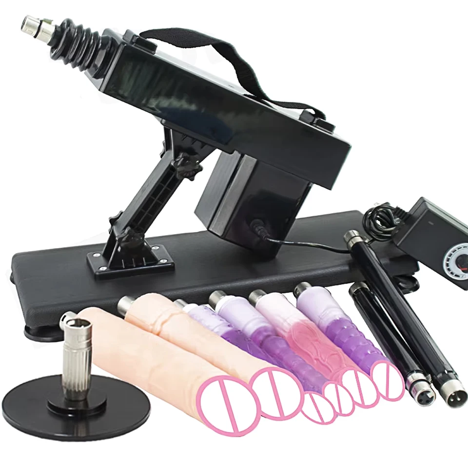 Female sex machine with dildo and masturbation cup, hands-free G-spot clitoral stimulation, adult sex machine