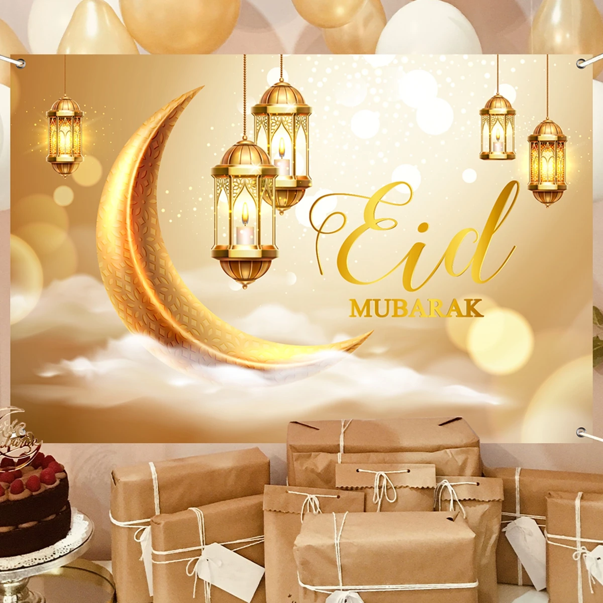 

Eid Mubarak Background Backdrop Ramadan Decoration For Home 2024 Islam Muslim Party Supplies Ramadan Kareem Eid Al-fitr Gift