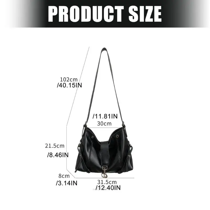 X5XA Stylish Large Capacity Undrearm Handbag Soft PU Leather Work Bag Lightweight Shoulder Bag Practical Office Essential