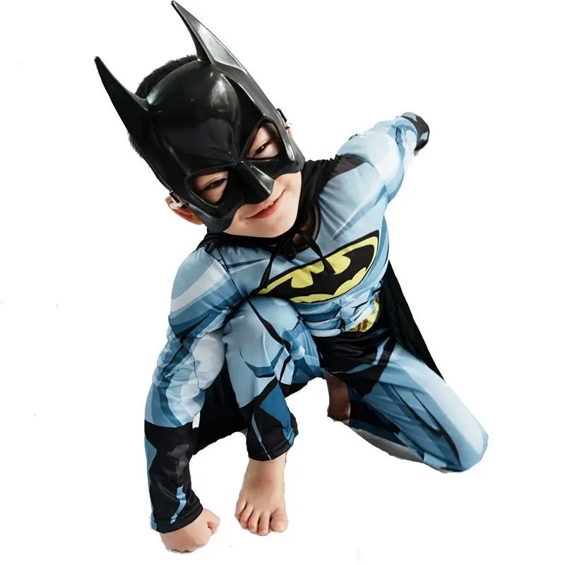 Personalized DC Series Batman Cool Creative Anime Cartoon Pattern Boys Girls New Halloween Cosplay Fashion Costume Cape Mask Set