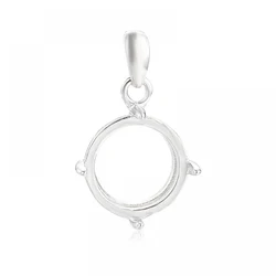 925 Sterling Silver Hollow Pendant Cup Tray for Setting fit 8/10/12mm Round Cabochon Pendant Base Blank for DIY Jewelry Making