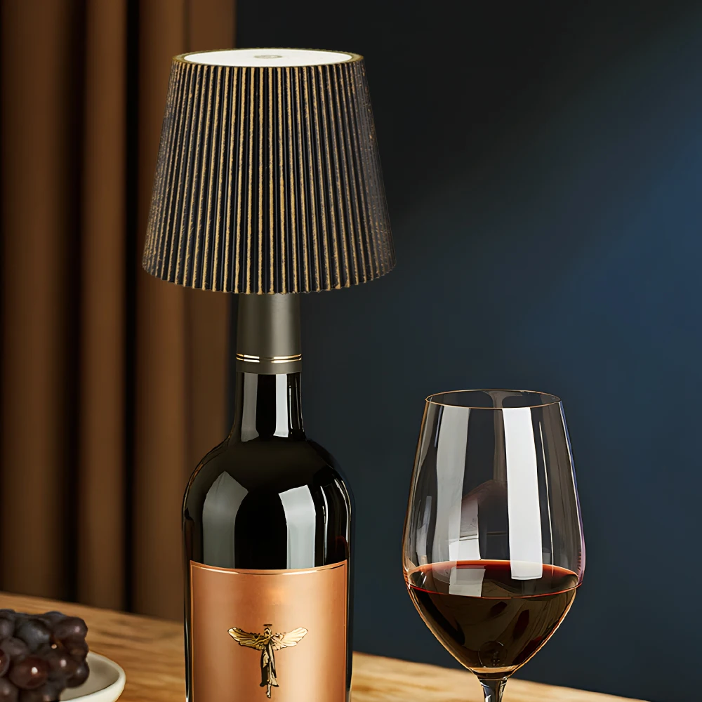 1pc,Wireless Wine Bottle Lamp Head, Portable Touch LED Bottle Lamp with 3 Modes Dimmable Light, USB Rechargeable Battery Bedside