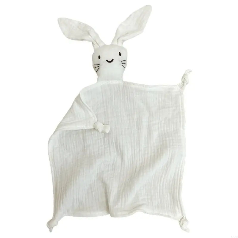 Y88d comfort che dorme coccole giocattolo carino coniglio per asciugamano a bambolo soft garze boccone