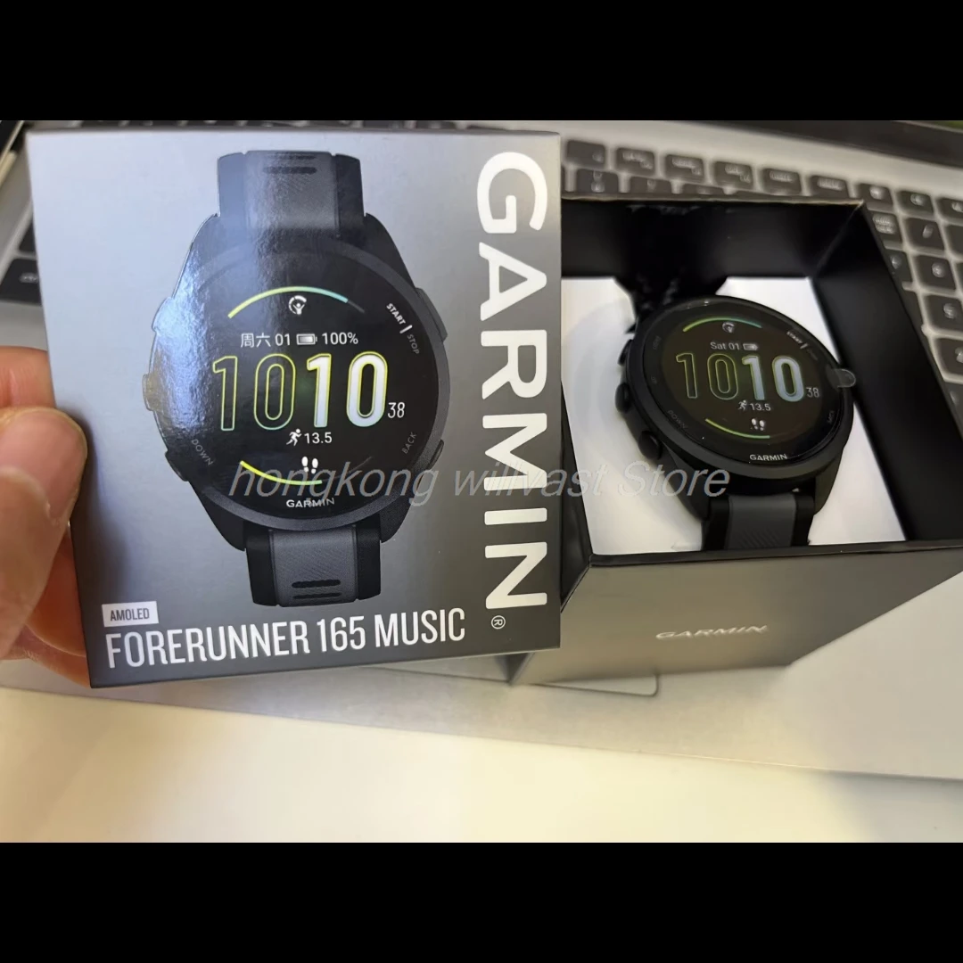 Garmin Forerunner 165 Smartwatch المدمج في GPS 43mm 1.2 "AMOLED عرض 11 يومًا عمر البطارية مراقب معدل ضربات القلب جهاز تعقب للياقة البدنية