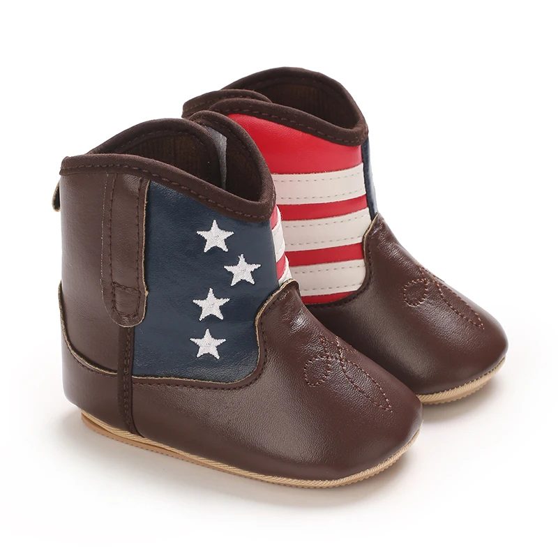 New 0-18M Baby Fashion Boots Cute Printed High Quality Soft PU Anti slip Sole Spring and Autumn Newborn Walking Shoes
