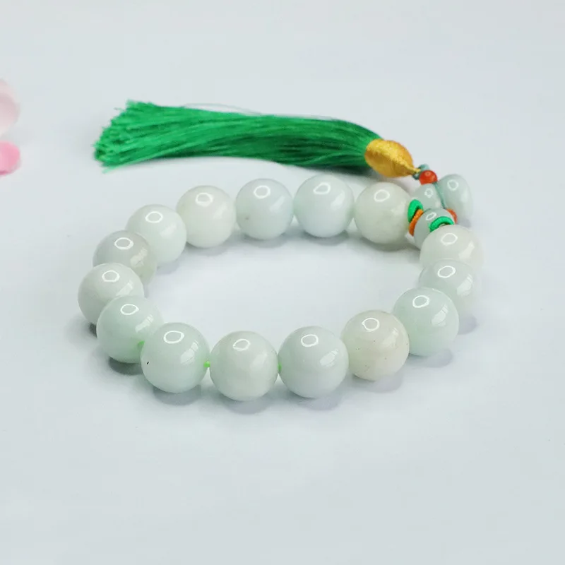 Natural Jadeite Hand String Gourd Tassel Handheld Bracelet Jewelry Fashion Charm Accessories Hand-Carved Lucky Amulet Gifts