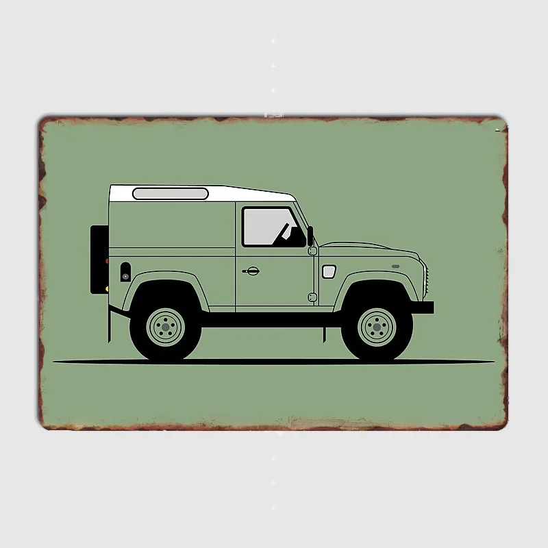 

A Graphical Interpretation of the Defender 90 Retro Metal Poster Pub Sign Garage Club Bar Indoor Wall Room Decoration Home Decor