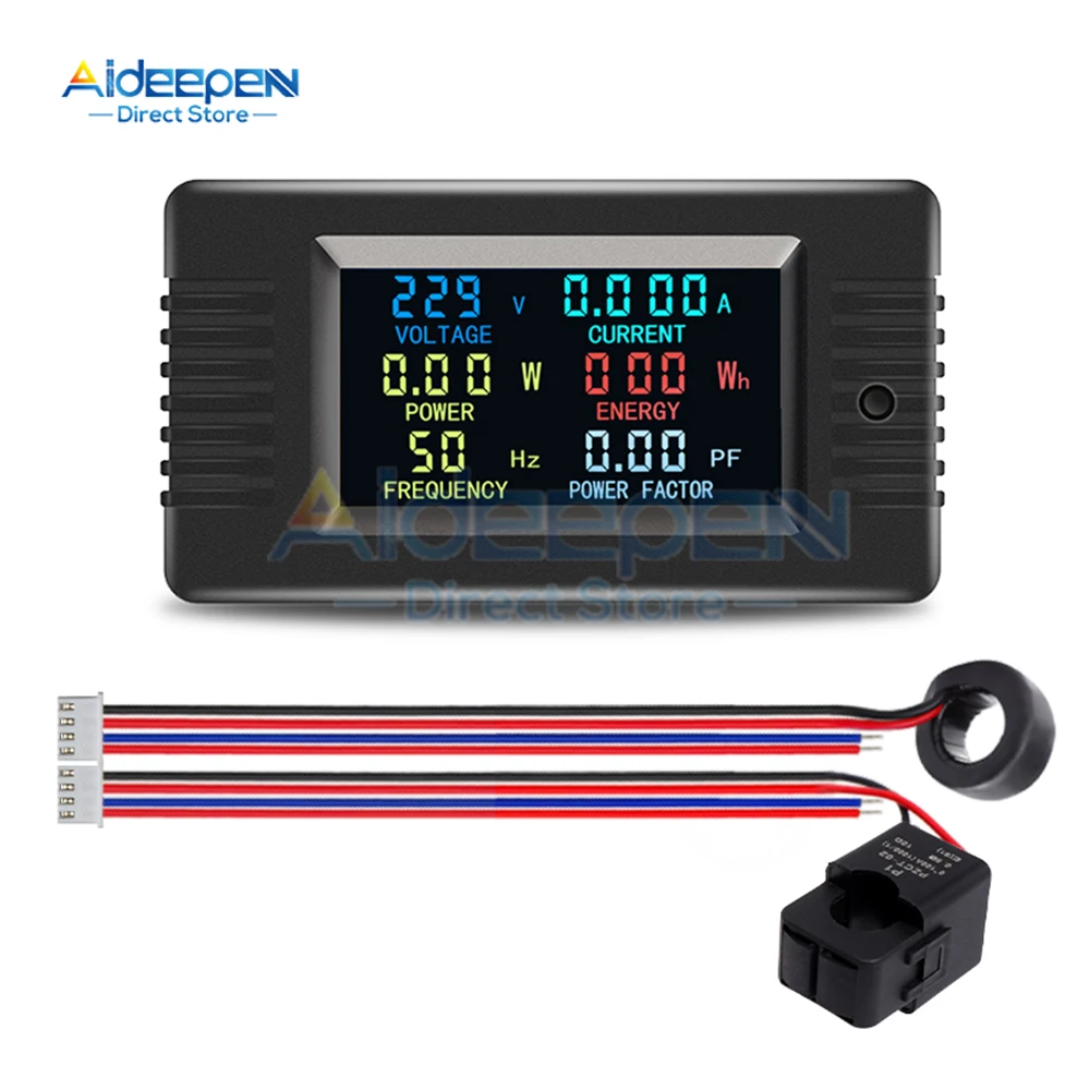 AC 80-260V 10A 100A Voltmeter Ammeter Power Energy Meter Detecor LCD Digital AC Wattmeter Electricity Meter Monitor 110V 220V