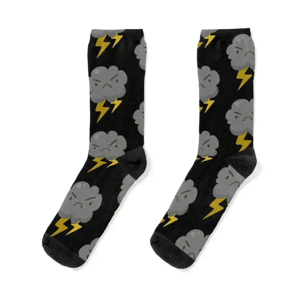 Angry Cloud With Lightning Thunderstorm Weather Socks designer brand hip hop crazy snow Men Socks Luxury Brand Women's