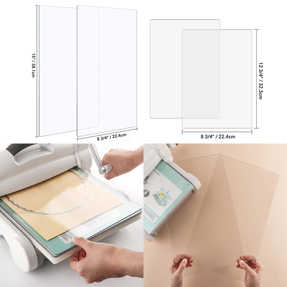 2pcs/set Clear Polycarbonate Plastic Cutting Plates Used for BSP & BS Switch Plus Die Cutting Machine Replacement Cutting Pads