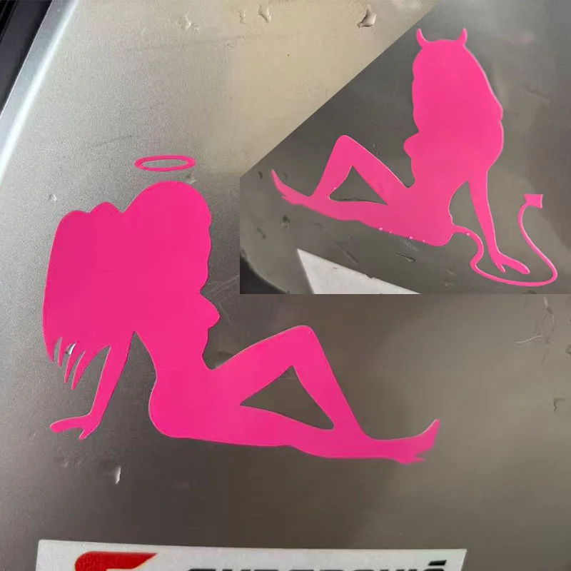 

Devil Angel Pink Motorcycle Stickers Tank Body Helmet Decal Reflective Motorcycle Decorative Accessories For Scooter PCX NMAX