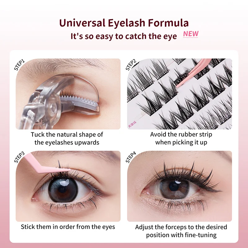 Life Girls Ciglia finte senza colla, set completo di ciglia finte, mix and match curl, ciglia finte superiori e inferiori