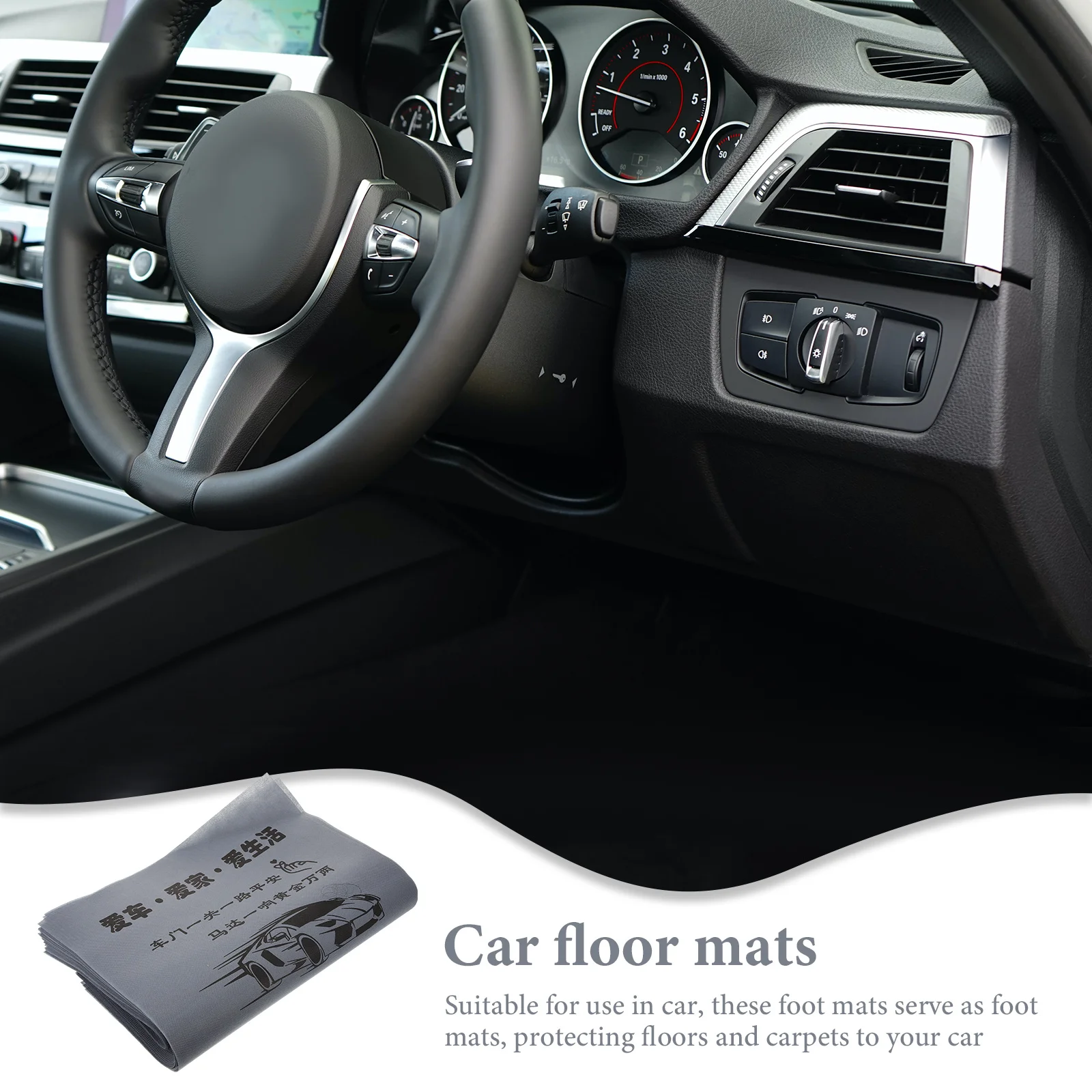 

50Pcs Dustproof Non-Woven Floor Mats for Car Waterproof Auto Carpet Protectors Disposable Foot Pads Interior Vehicle Accessories