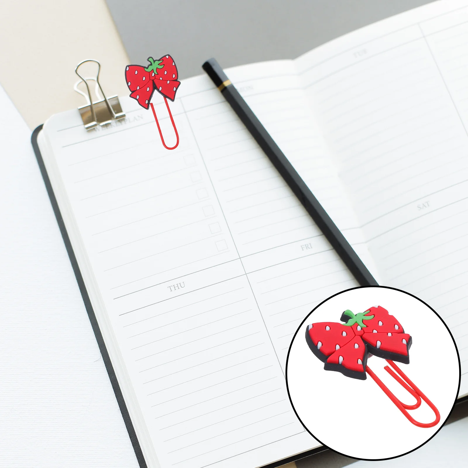 

30Pcs Kawaii Bookmarks Cute Bow Shaped Paper Clip Markers for Planners Students Teachers Back to School Stationery Organizer