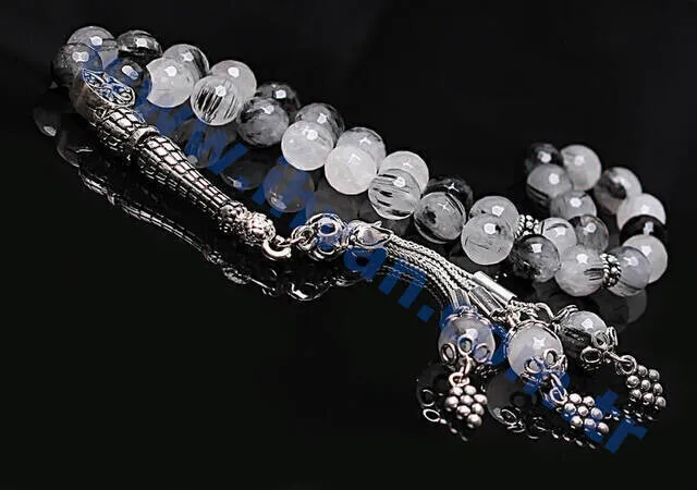 IQRAH Rutile quartz Stone Rosary (925 SETTING SILVER)