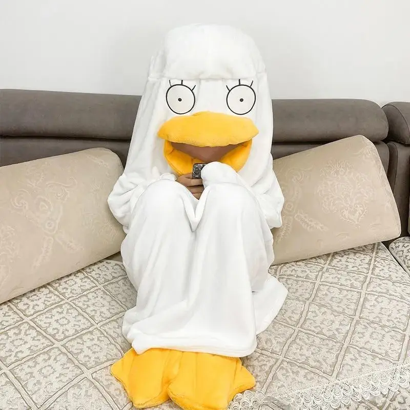 New Funny Anime Elizabeth Cosplay Costume For Men Women White Cartoon Pajamas Suit With Shoes Cute Adult Sleep Blanket Nightgown