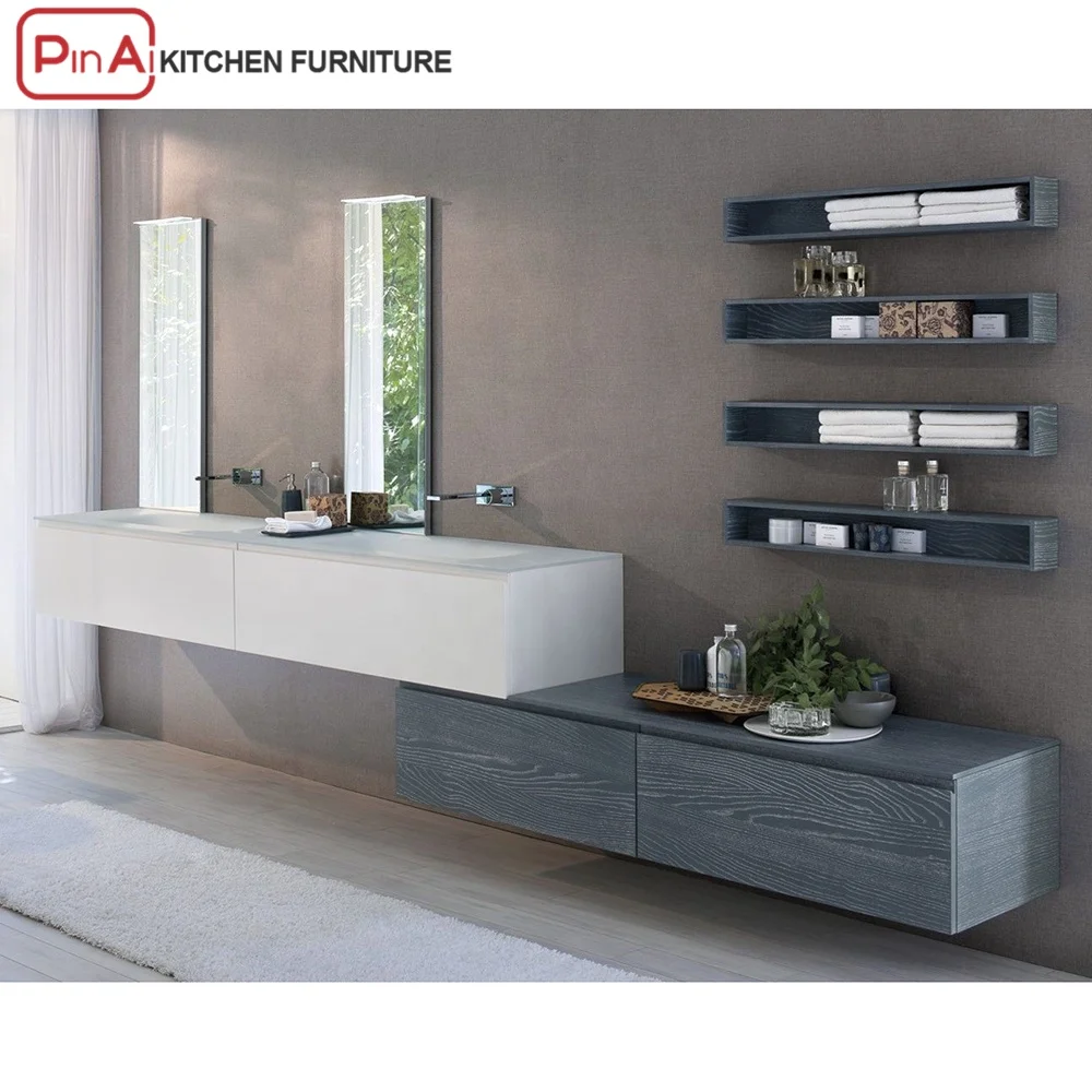 PINAI vanità in legno mobiletto da bagno di lusso design moderno del bagno