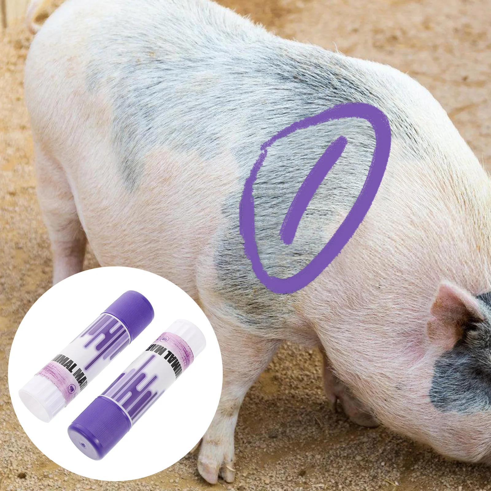 

5pcs Animal Marker Crayons Livestock Identification Wax Erasable Pens Purple Color Easy Clean Durable Not Breaking Safe
