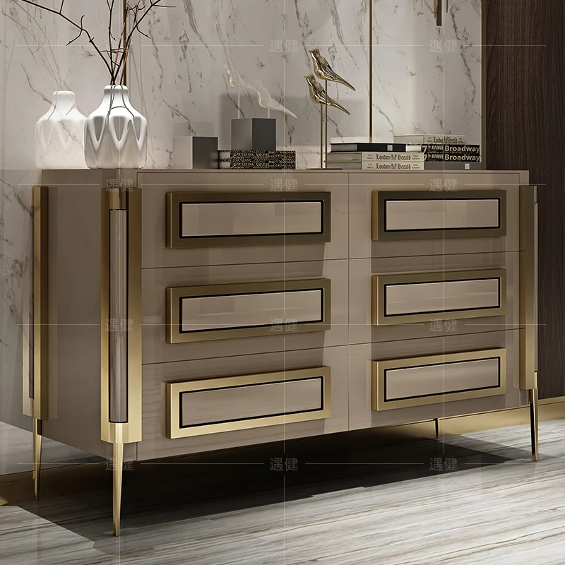 

Postmodern light luxury dining side cabinets Simple porch cabinets Italian minimalist drawers Nordic foyer cabinets American loc