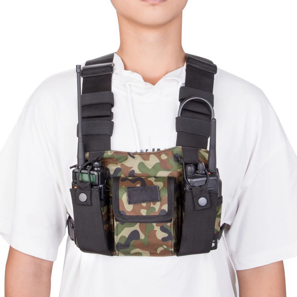 

Outdoor Chest Pack Men Durable Adjustable Harness Bag For Running Hiking Camping Radio Storage Front Pouch Radio Chest Harness