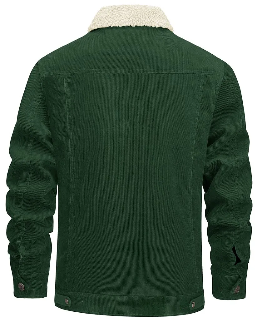 

Winter Stylish Wool Casual Turn-down Collar Outerwear Corduroy Jackets Mens Long Sleeve Buttoned Lapel Wool Liner Jacket For Men